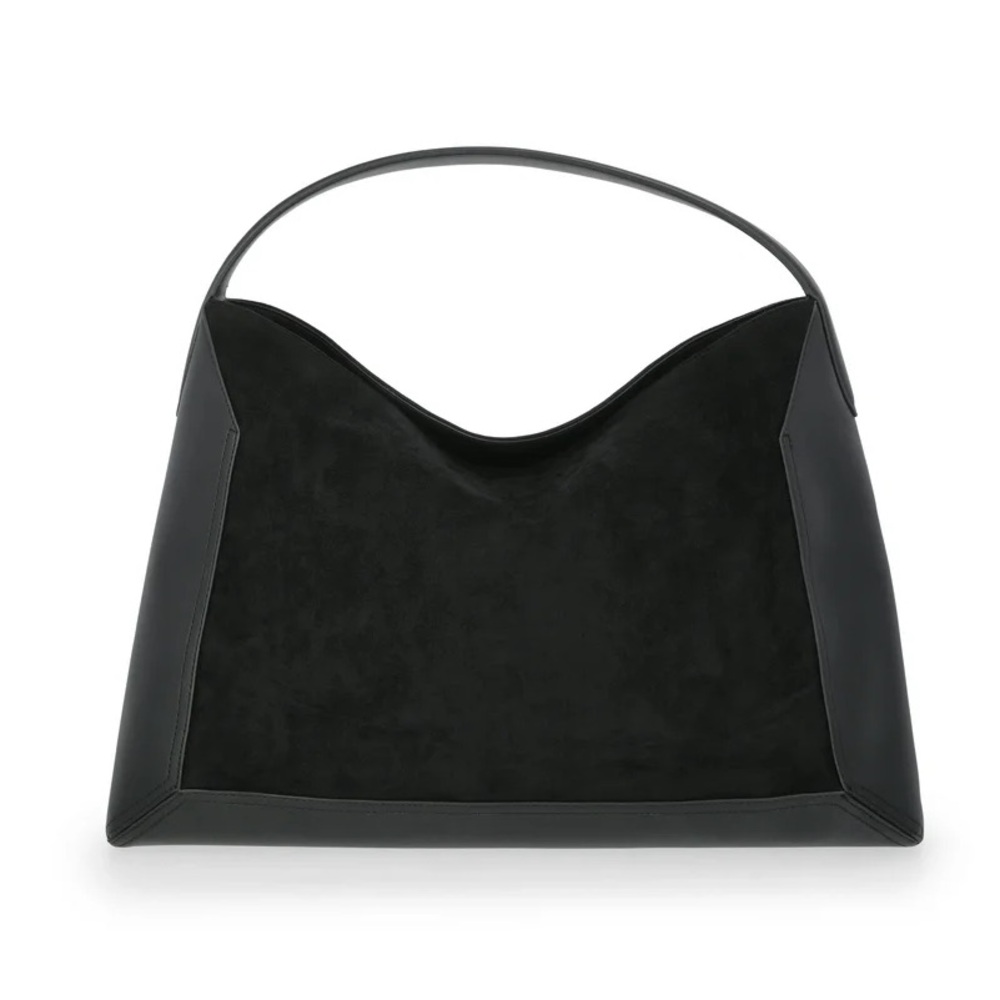 Scoop Women's Faux Suede Hobo Tote Bag, Black Caviar, NWT